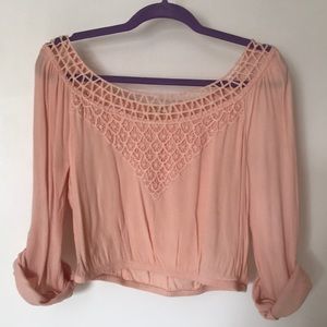 Coral crop shirt
